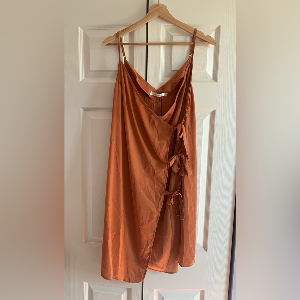 MOUSSY wrap slip dress with ties NWT